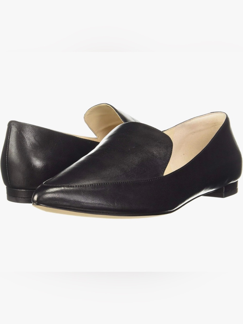 Cole Haan Black Pointed Leather Slip-On Loafers - Picture 3 of 12